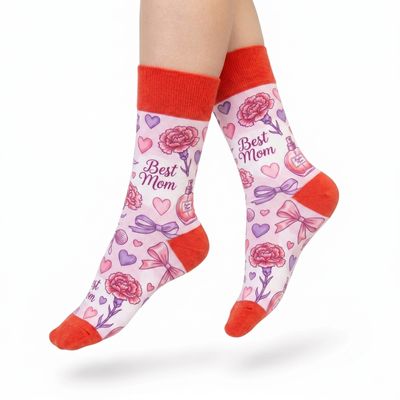 Custom Mother's Day Print Socks - Flat Lay